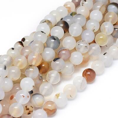 Natural Dendritic Agate Beads Strands