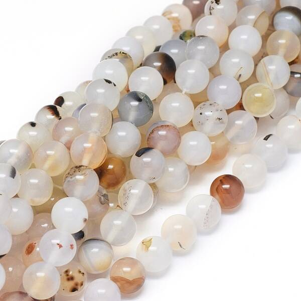 Natural Dendritic Agate Beads Strands