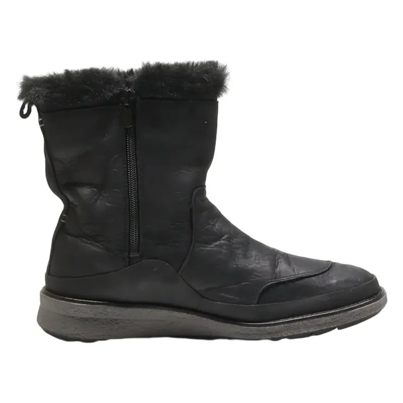 MERRELL Snow Boots Black Leather Womens UK 5.5