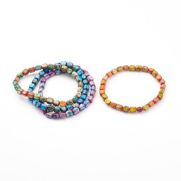 Natural Regalite/Imperial Jasper/Sea Sediment Jasper Beads Stretch Bracelets