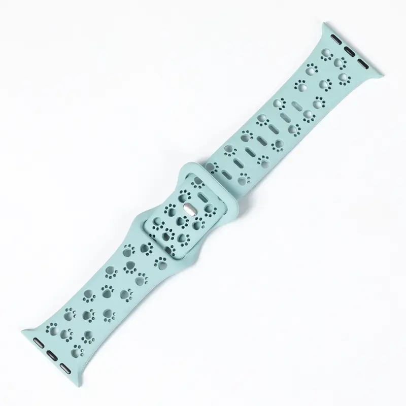 Patterned Silicone Apple Watch Band 38mm/40mm/41mm 42mm/44mm - Daisies - 38mm/40mm/41mm