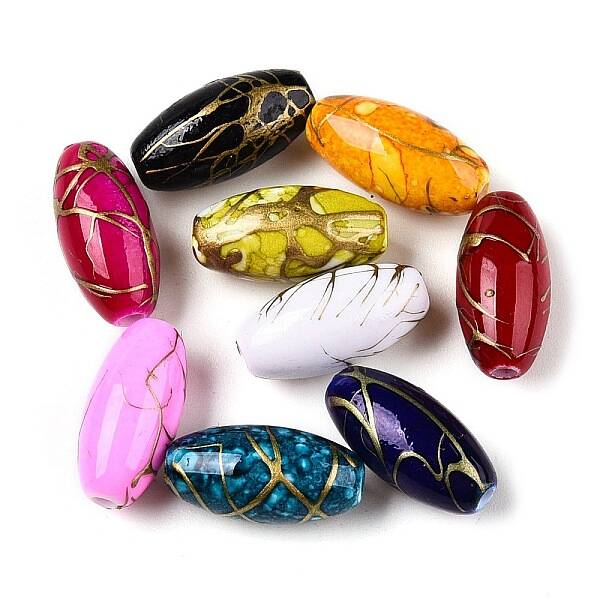 Spray Painted Acrylic Beads