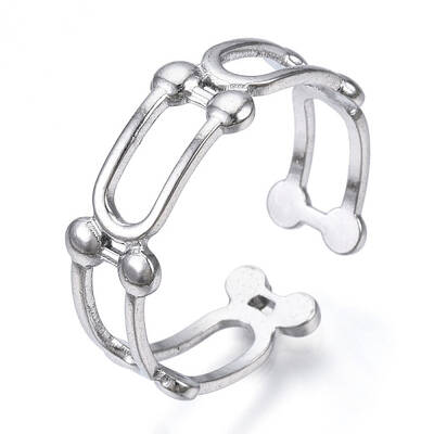 Non-Tarnish 304 Stainless Steel Arch Shape Open Cuff Ring