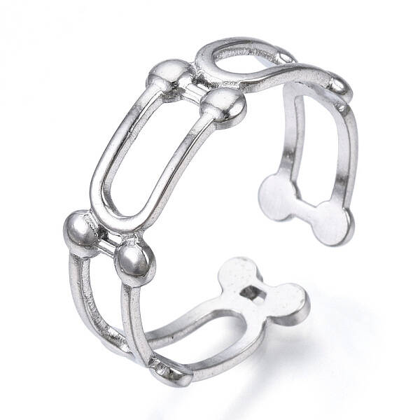 Non-Tarnish 304 Stainless Steel Arch Shape Open Cuff Ring