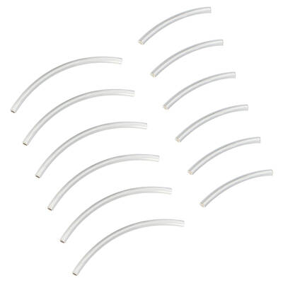 16 Pcs 2 Sizes Metal Curved Tube Beads