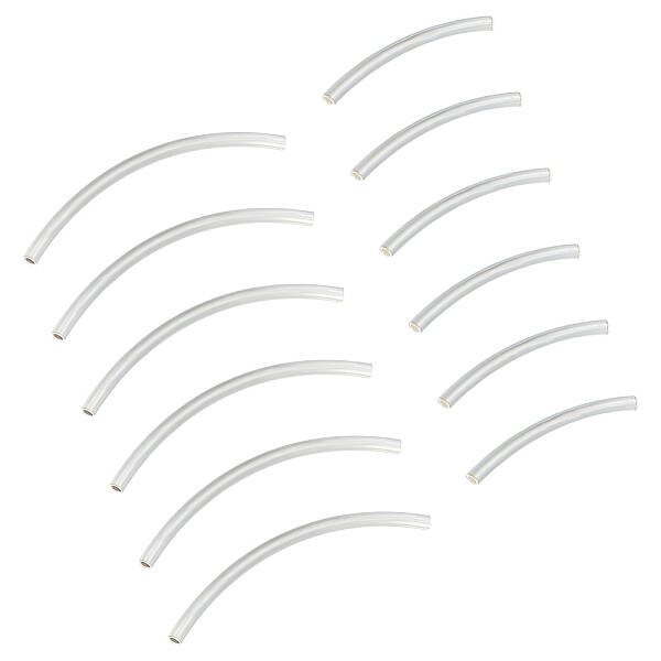 16 Pcs 2 Sizes Metal Curved Tube Beads