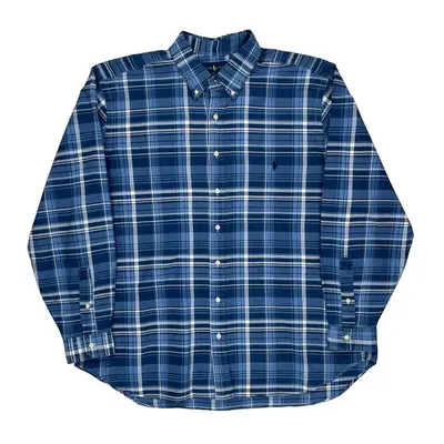Ralph Lauren Checked Shirt - 2XL Blue Cotton