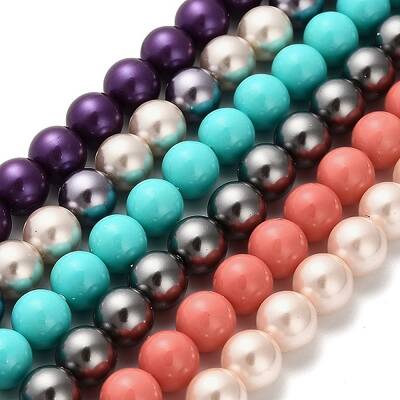 Round Shell Pearl Beads Strands