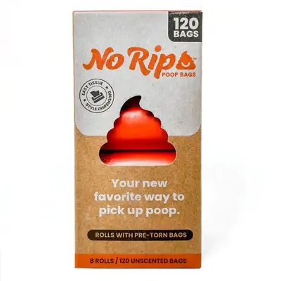 No Rip Poop Bags - Convenient Tissue-Style Poop Bags, Extra Thick & Leak Proof, 120 Count Refill Rolls for Dogs, Easy Dispens...