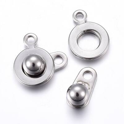 Non-Tarnish 201 Stainless Steel Snap Clasps