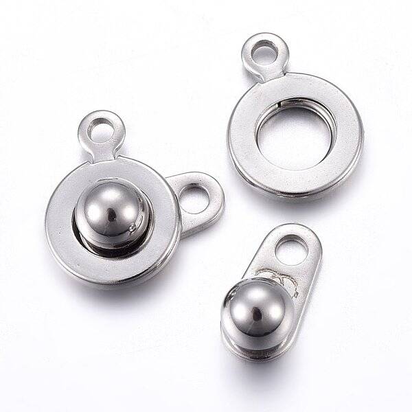 Non-Tarnish 201 Stainless Steel Snap Clasps