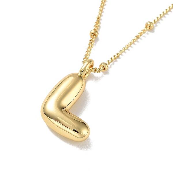 Initial Letter Brass Pendant Necklaces