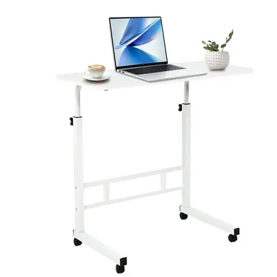 Adjustable Mobile Standing Desk, Laptop Cart on Wheels, Rolling Computer Cart for Home Office, Ergonomic Sit-Stand Workstatio...