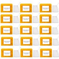 Lemon Turmeric & Kojic Acid Soap Bar with Soap Bag, Moisturizing Gentle Kojic Acid Soap for Dark Spot Reducer, Body Care Soap...