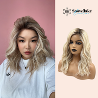 JBEXTENSION 18 Inches Wave Pre-Cut Snowflake Lace Frontlace Glueless Wig TERESA【PERMATEASE】