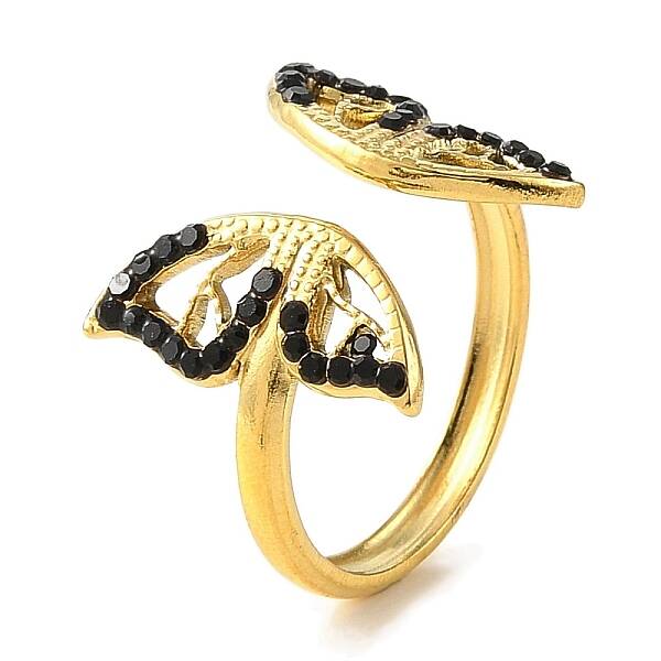 Ion Plating(IP) 304 Stainless Steel Open Cuff Ring for Women