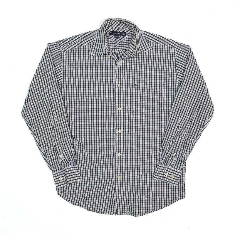 TOMMY HILFIGER Shirt Black Check Long Sleeve Mens S
