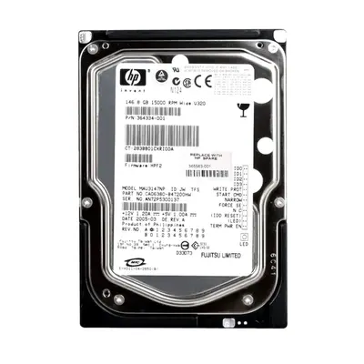 364334-001 HP 146GB Ultra-320 SCSI 15000 3.5-inch 8MB Hard Drive