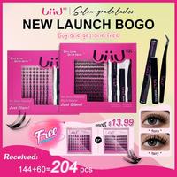 UiiUKK Lash DIY Extension Kit and Lash  Clusters 8-18mm D Curled Eyelash Extension Kit  lash map clusters Bond  waterproof Ey...
