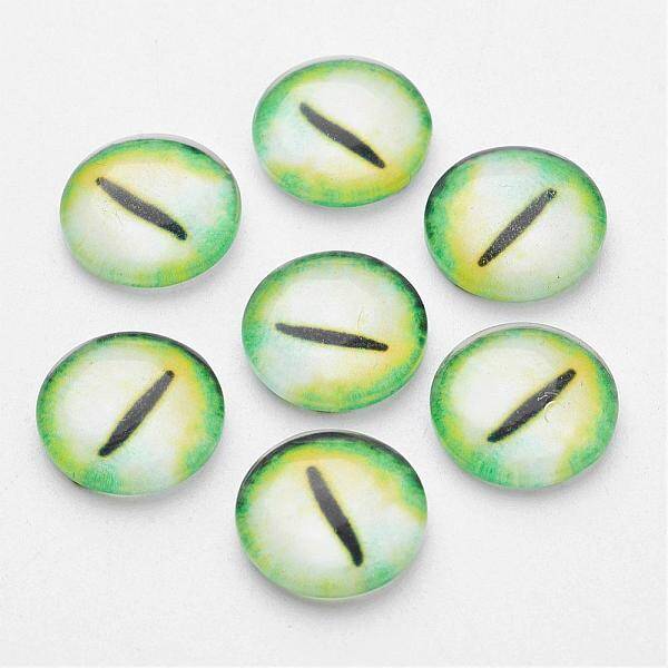Half Round/Dome Dragon Eye Printed Glass Cabochons