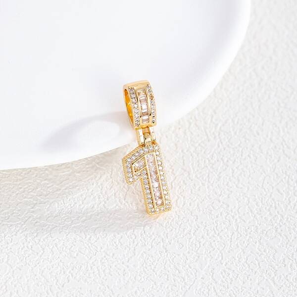 Brass Clear Cubic Zirconia European Dangle Charms