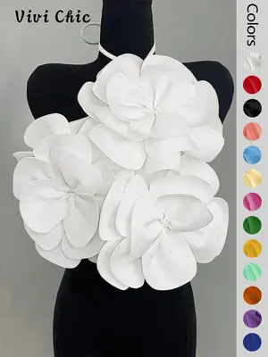 Women's Plain Flower Decor Halter Cami Top, Elegant Fashion Casual Sleeveless Top for Daily Outdoor Wear, Ladies Clothes for ...