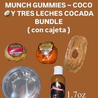 MUNCH GUMMIES ~ coco and tres leches cocada snack pack KIT ( con cajeta )