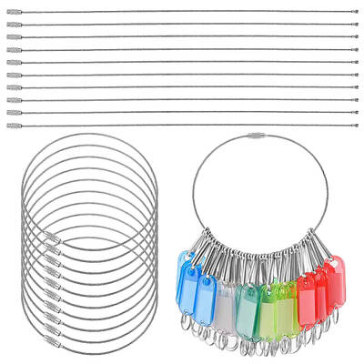 20Pcs 304 Stainless Steel Cable Wire Keychain