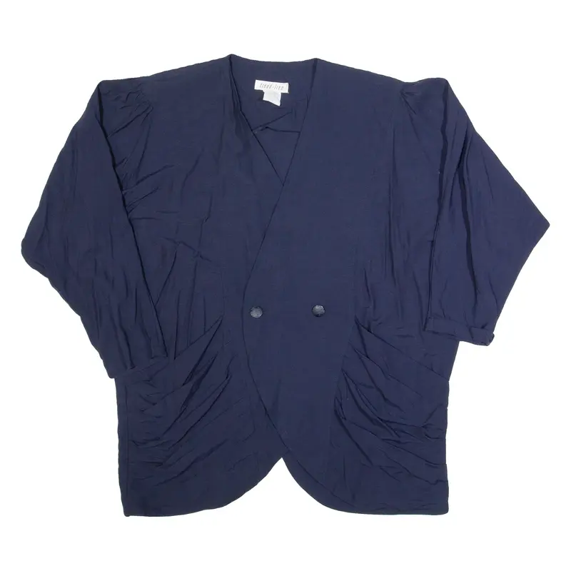 TRENDLINE Womens Blouse Blue V-Neck Long Sleeve M
