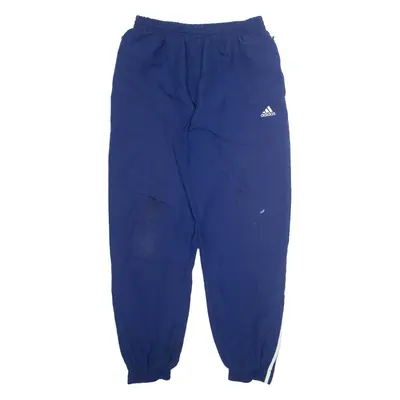 ADIDAS Mens Track Pants Blue Tapered XL W30 L31