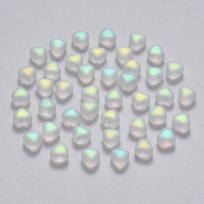 Transparent Spray Painted Glass Beads