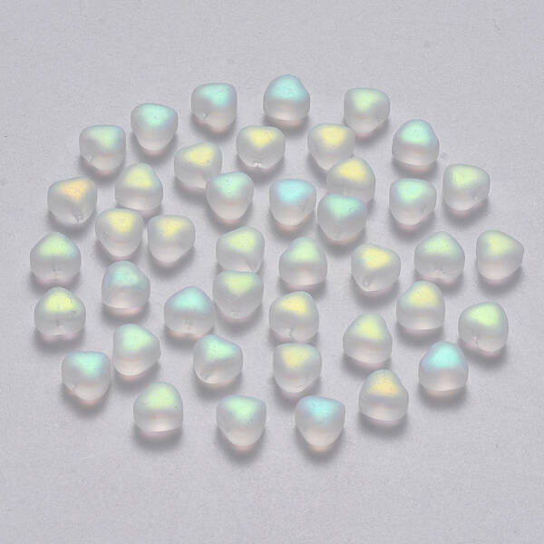 Transparent Spray Painted Glass Beads