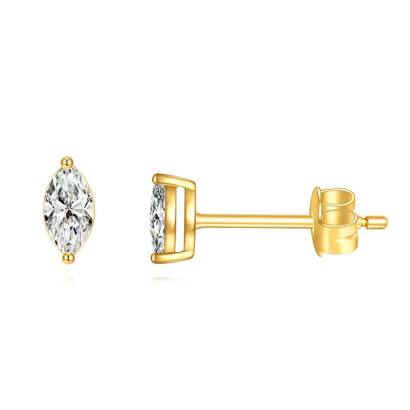 14K Gold Cubic Zirconia Stud Earrings