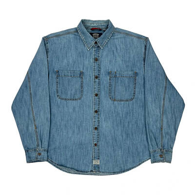 Signature By Levis Denim Shirt - XL Light Wash Cotton