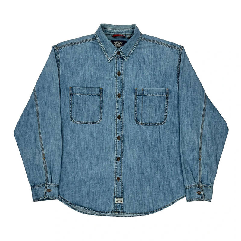 Signature By Levis Denim Shirt - XL Light Wash Cotton