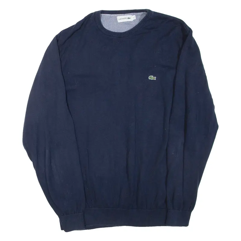LACOSTE Womens Jumper Blue Tight Knit 2XL