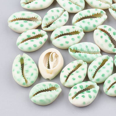 Printed Cowrie Shell Beads