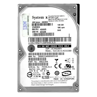 42C0248 IBM 146GB 3Gb/s SAS 10000 2.5-Inch Hard Drive