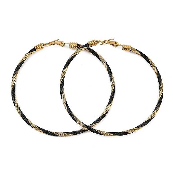 Ion Plating(IP) 304 Stainless Steel Ring Hoop Earrings for Women