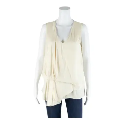ZARA BASIC Top Cream V-Neck Sleeveless Womens M
