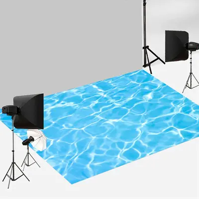 Aperturee Swimming Pool Splash Water Ripple Floor Backdrop | Floor Photography Background | Floor Drops For Photography | Fab...