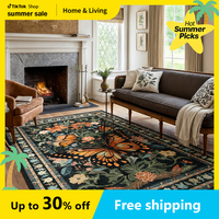 Lahome Wonnitar Butterfly Area Rug – Washable Floral Carpet for Bedroom, Living Room, Dining Room, Kids Playroom, Farmhouse...
