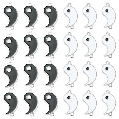 12Pcs 2 Colors Alloy Enamel Split Links Connectors