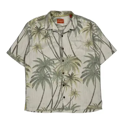 Palm Trees Tommy Bahama Hawaiian Shirt - Medium Beige Silk