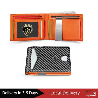 Slim Money Clip Wallets for Men RFID Blocking 11 Card Holder Minimalist Small Leather Bifold Men's Front Pocket Wallet Gift B...