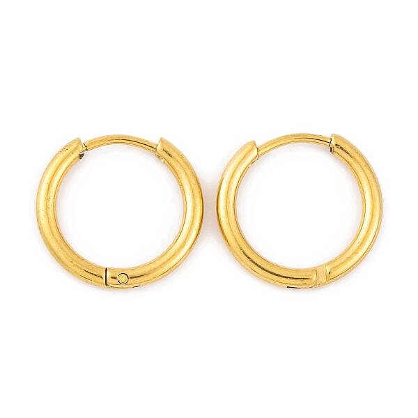 Ion Plating(IP) Round Ring 304 Stainless Steel Hoop Earrings for Women