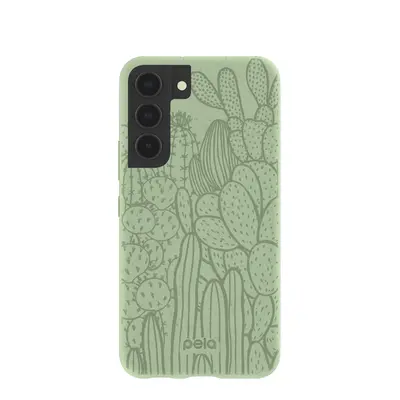 Sage Green Cacti Samsung Galaxy S22 Case