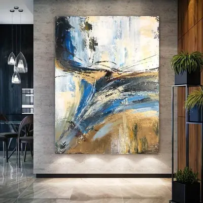 Gold Leaf Canvas Painting Original Canvas Art Gold Leaf Artwork Beige Artwork Gold Fine Art | UNCOVERED IDEA