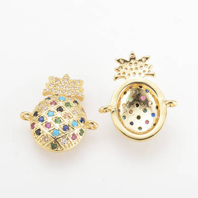 Brass Micro Pave Cubic Zirconia Links