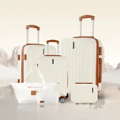 UUH Luggage Sets 6pcs/4pcs Lightweight Hardshell Suitcase with TSA Locks and 360° Spinner Wheels